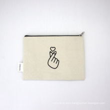 Eco Friendly Recycling Cotton Blank Canvas Cosmetic Pouch Small Wholesale Makeup Bag Logo Custom